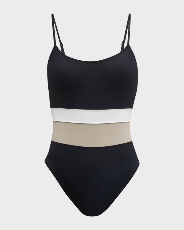 Livia Double-Striped One-Piece Swimsuit